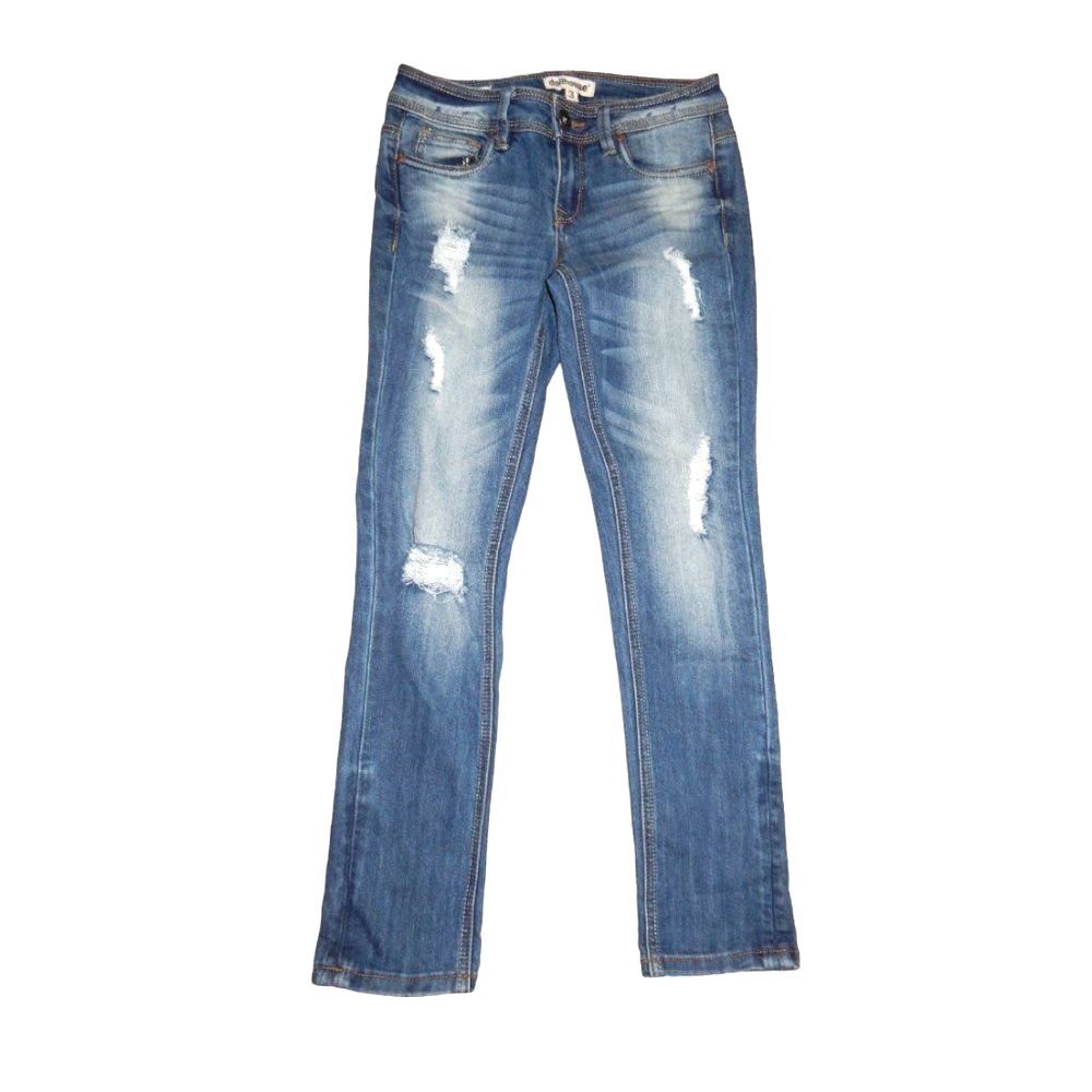 Dollhouse Roll‑Up Skinny Capri Distressed Denim Jeans Women’s Juniors 3